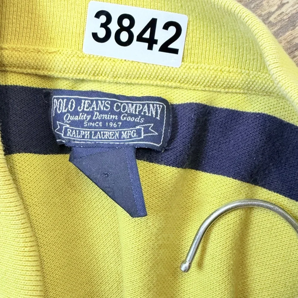 Vintage Polo Jeans Co Ralph Lauren Polo Men‎ Large Yellow Striped Crest Patch 67